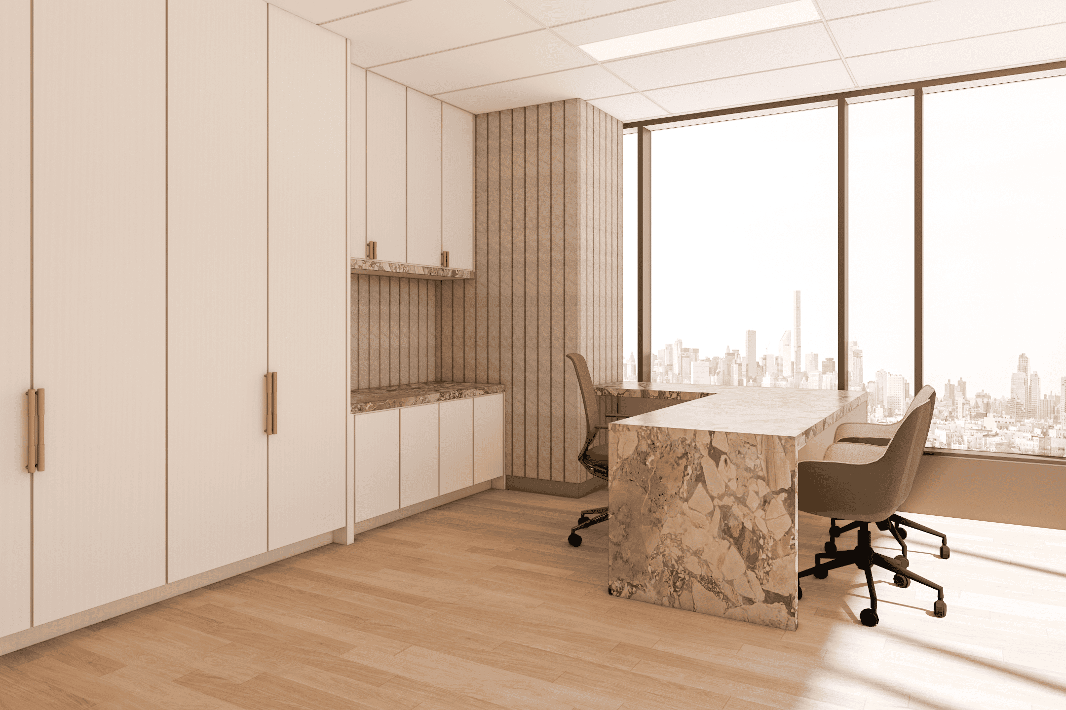 Modern office space in an high-rise building