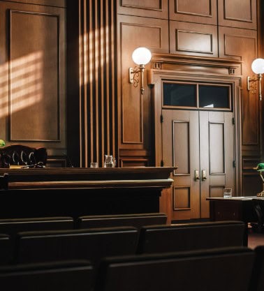 Courtroom with wood panelling