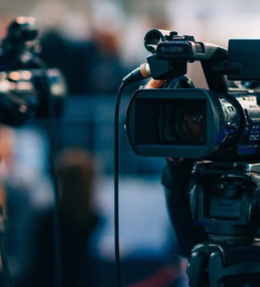 Close up of TV cameras